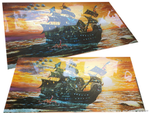 Load image into Gallery viewer, KICKSTART the SUN - FOILED 'HMS Bootlegger' album art Andy Kitson print 30" x 15"