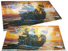 Load image into Gallery viewer, KICKSTART the SUN - FOILED &#39;HMS Bootlegger&#39; album art Andy Kitson print 30&quot; x 15&quot;