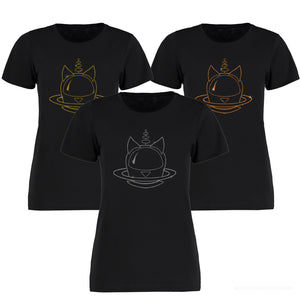 CATS in SPACE Glitter TEES - Silver Stardust, Rose Gold & Cosmic Gold