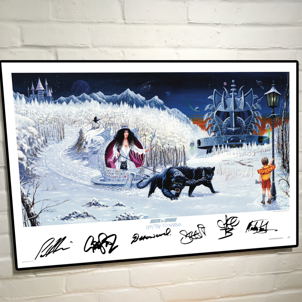 DAYTRiP to NARNiA - band signed album artwork by Andy Kitson print 32” x 20”