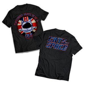 CLASSIC COLLECTABLES - 'UNION CAT' T-Shirt (Red, White & Blue on Black) Deep Purple Tour