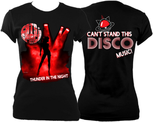 EXCLUSIVE to WEB STORE TEES ‘THUNDER IN THE NIGHT' - FITTED WOMEN'S in BLACK (M - 2XL)