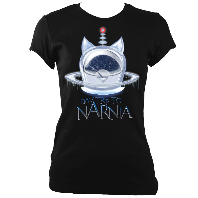 EXCLUSIVE to WEB STORE TEES ‘Daytrip to Narnia' - Ice Pod -  FITTED WOMEN'S in BLACK (M - 2XL)