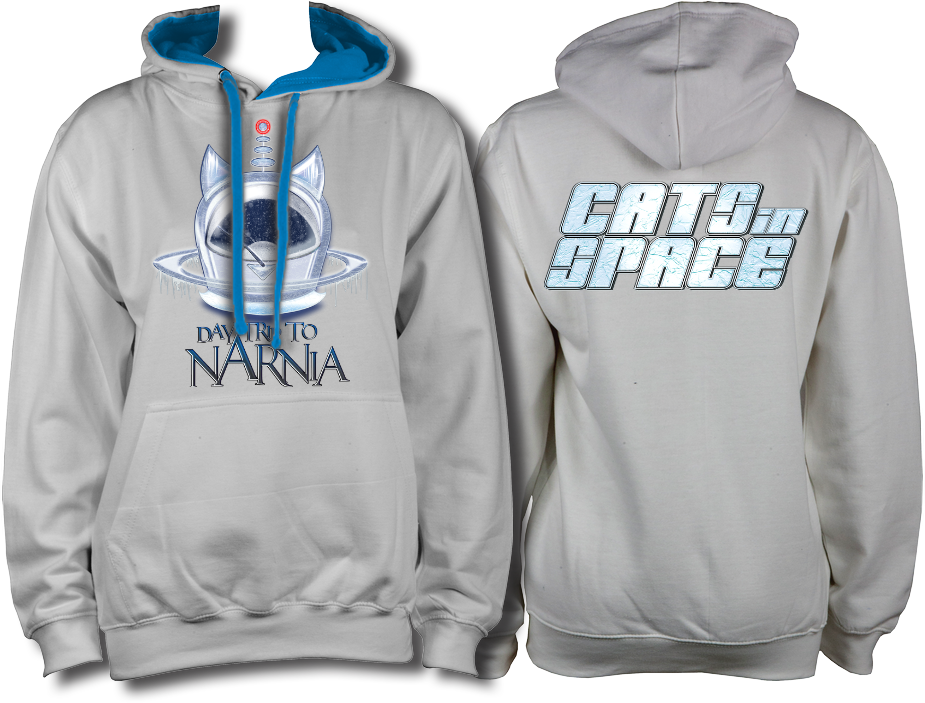 CATS in SPACE 'Daytrip to Narnia' Grey & Sapphire Hoodie (Sm - 2XL)