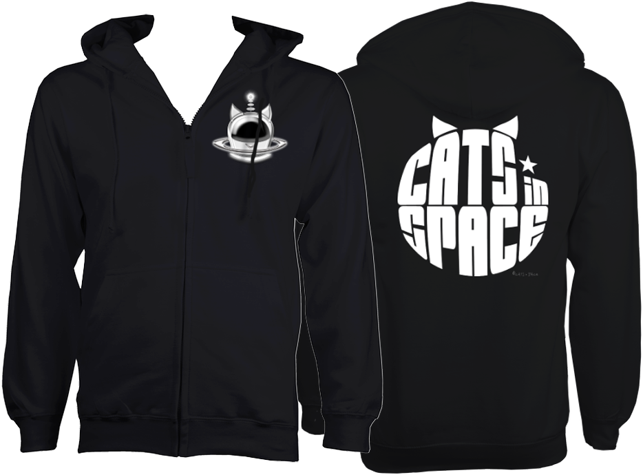 CATS in SPACE Jet Black CAT ZOODIE (Sm - 2XL)