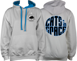 CATS in SPACE Classic Cat Pod Grey & Sapphire Hoodie (Sm - 2XL)