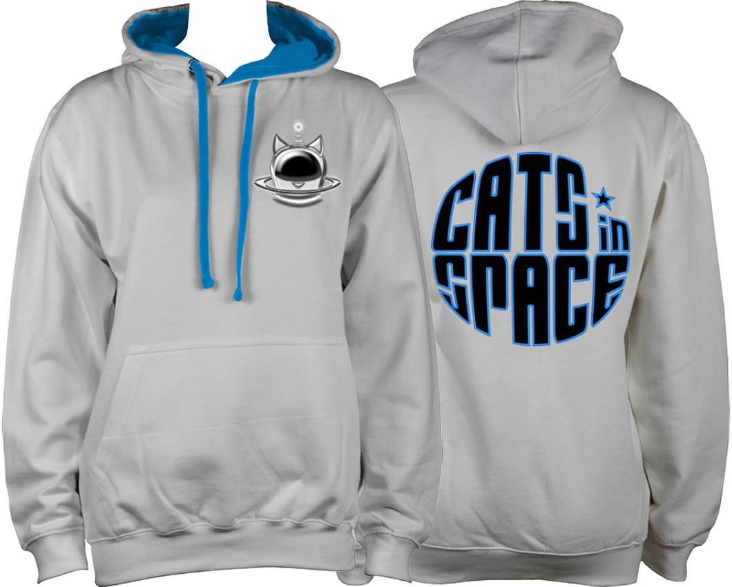 CATS in SPACE Classic Cat Pod Grey & Sapphire Hoodie (Sm - 2XL)